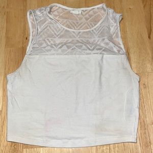 Small white crop top with a mesh top